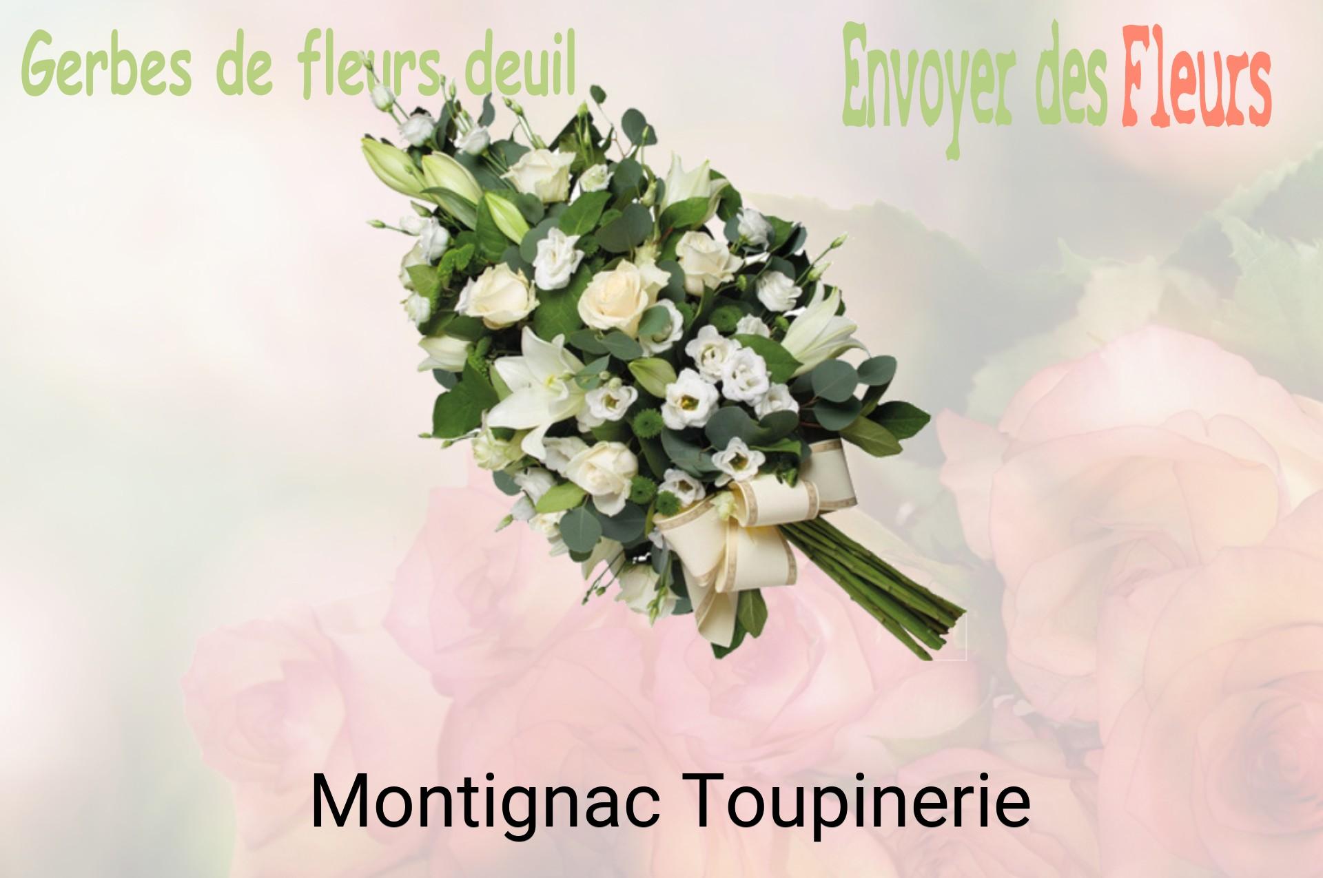 Gerbe de fleurs de deuil livrée à Montignac-Toupinerie